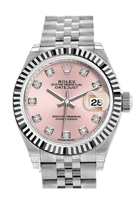 rolex datejust ladies pink diamond dial automatic jubilee watch|rolex datejust blue motif.